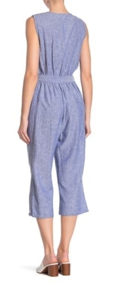 Como Vintage V Neck linen Blend Jumpsuit - Picture 2 of 11